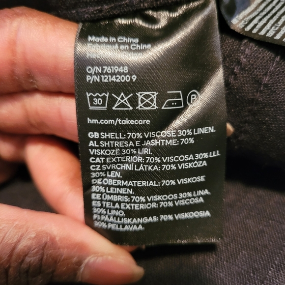 NWT Divided Wmn Medium Black linen blend pants casual lightweight lagenlook H&M - Picture 10 of 16